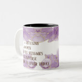 確認前向き大理石グリーン/金ゴールド ツートーンマグカップ (正面左)