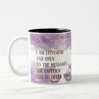 確認前向き大理石グリーン/金ゴールド ツートーンマグカップ