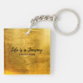 確認前向き大理石パープル/金ゴールド キーホルダー (裏面)