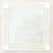 確認前向き水の色(緑/金ゴールド) ガラスコースター (裏面)