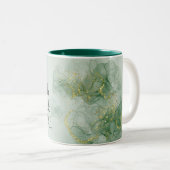確認前向き水の色(緑/金ゴールド) ツートーンマグカップ (正面右)
