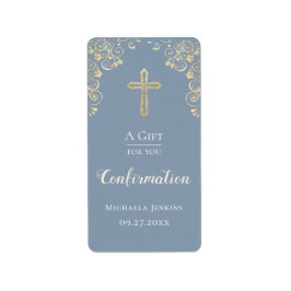 確認塵ブルー金ゴールドハンドサニタイザー ラベル