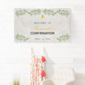 確認大理石の緑の書道へようこそ 横断幕 (インサイチュ)