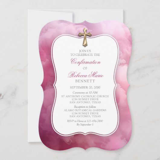 確認女子招待状 招待状 (正面)