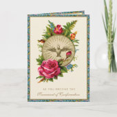 確認宗教ピンクのバラの聖餐式 シーズンカード (正面)