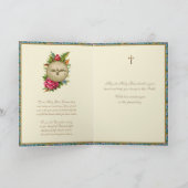 確認宗教ピンクのバラの聖餐式 シーズンカード (内部)