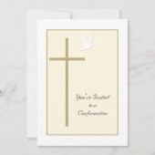 確認招待状クロスアンド鳩 招待状 (正面)