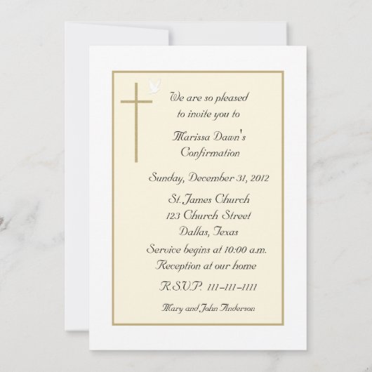 確認招待状クロスアンド鳩 招待状 (裏面)