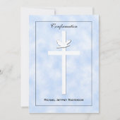 確認招待状ドーブアンドクロスオンブルー招待状 招待状 (正面)