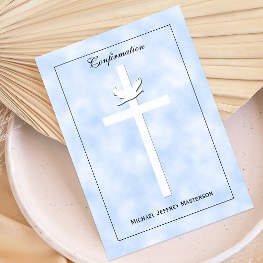 確認招待状ドーブアンドクロスオンブルー招待状 招待状