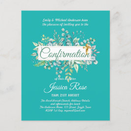 確認招待状ユーカリプトゥスグリーンリーブッジ