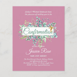 確認招待状ユーカリプトゥスグリーンリーブッジ