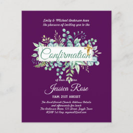 確認招待状ユーカリプトゥスグリーンリーブッジ