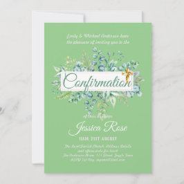 確認招待状ユーカリプトゥスグリーンリーブッジ