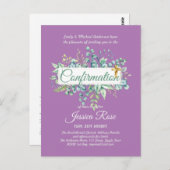 確認招待状ユーカリプトゥスグリーンリーブッジ ポストカード (正面/裏面)