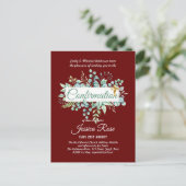 確認招待状ユーカリプトゥスグリーンリーブッジ ポストカード (スタンド正面)