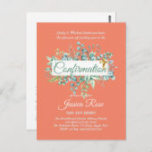 確認招待状ユーカリプトゥスグリーンリーブッジ ポストカード (正面/裏面)