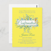 確認招待状ユーカリプトゥスグリーンリーブッジ ポストカード (正面/裏面)