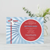 確認招待状赤青 招待状 (スタンド正面)