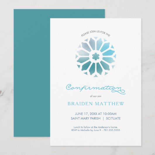 確認招待状、ボーイズ確認招待状 招待状 (正面/裏面)