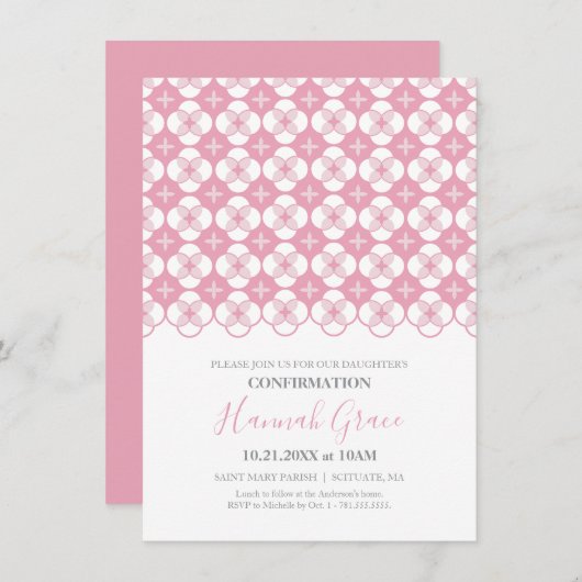 確認招待状 – 女カスタムの子の招待状 招待状 (正面/裏面)