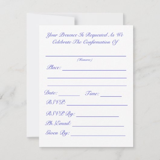 確認招待状 招待状 (裏面)