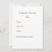 確認招待状 – 青（クロスおよびリブ付き） 招待状 (裏面)