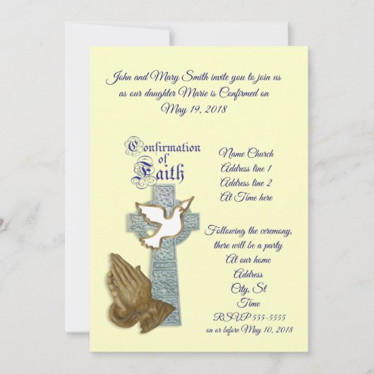 確認招待 カスタムカラー 招待状 (正面)