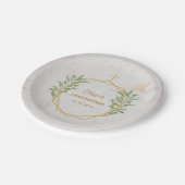 確認植物緑金ゴールド幾何学 ペーパープレート (アングル)