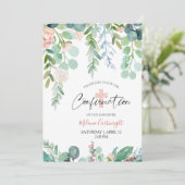 確認水カラーフローラピンク緑スクリプト 招待状 (スタンド正面)