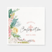 確認水カラーフローラ赤面ピンククロス スタンダードカクテルナプキン (正面)