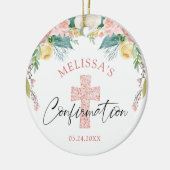 確認水カラーフローラ赤面ピンククロス セラミックオーナメント (左)