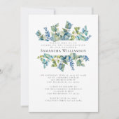 確認水モダン色の花 招待状 (正面)