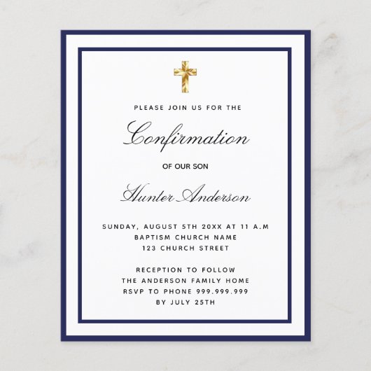 確認海軍の青い白い予算招待状 チラシ (正面)