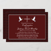 確認用ホワイト鳩招待状 招待状 (正面/裏面)