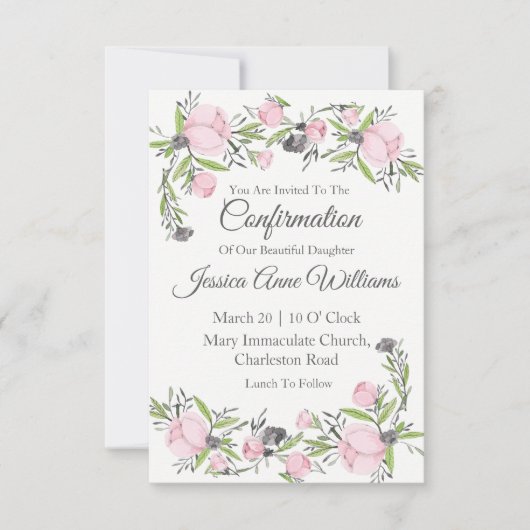 確認用水彩 招待状 (正面)