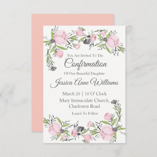 確認用水彩 招待状 (正面/裏面)