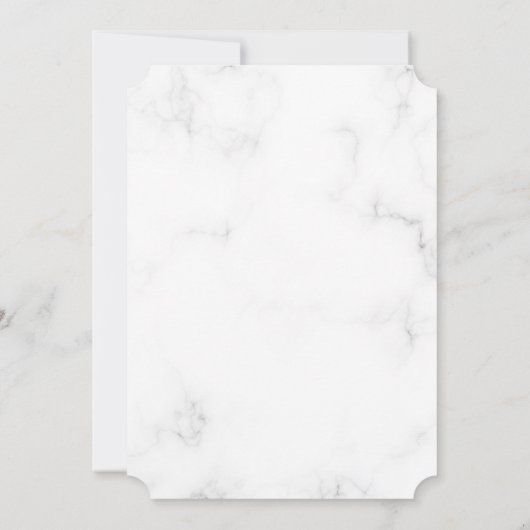 確認用白エレガント大理石金ゴールドスクリプトガール 招待状 (裏面)