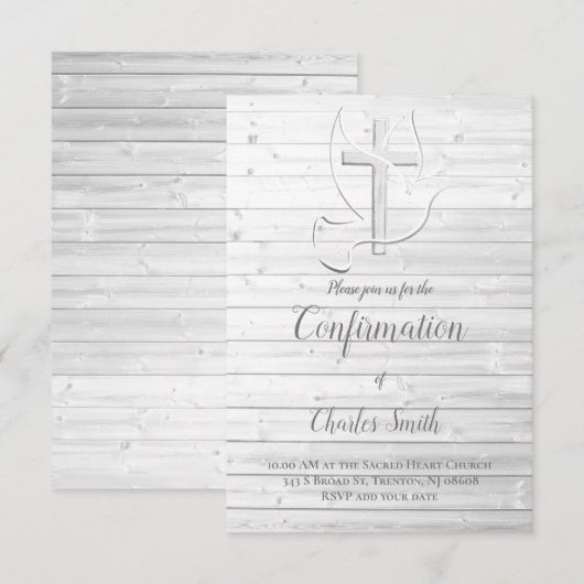 確認白木素朴 招待状 (正面/裏面)