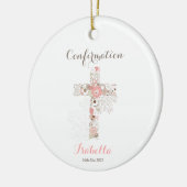 確認白色フローラ十字 セラミックオーナメント (左)