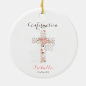 確認白色フローラ十字 セラミックオーナメント (裏面)