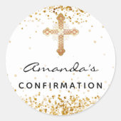 確認白色金ゴールドグリッターのクロス名 ラウンドシール (正面)