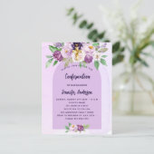 確認紫の花が女の子を交差 インビテーションポストカード (スタンド正面)