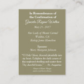 確認聖幽霊 | Spirit Remembrance Cards 名刺 (裏面)