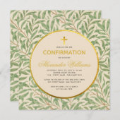 確認葉フェイク金ゴールド男女兼用 招待状 (正面/裏面)