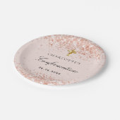 確認赤面バラ金ゴールドグリッター名ガール ペーパープレート (アングル)