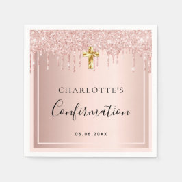 確認赤面バラ金ゴールド名ガール スタンダードカクテルナプキン