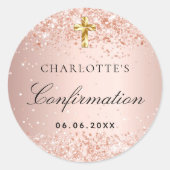 確認赤面バラ金ゴールド名ガール ラウンドシール (正面)