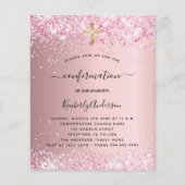 確認赤面ピンクグリッター予算の招待 チラシ (正面)