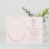 確認赤面ピンクフローラクロスガールフォト サンキューカード (スタンド正面)